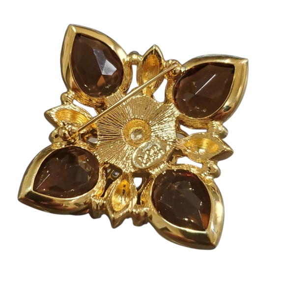 JOAN RIVERS Magnificent Jeweled Maltese Cross Brooch - Picture 4 of 4